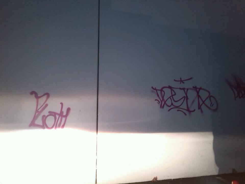 The photograph attached to this graffiti report