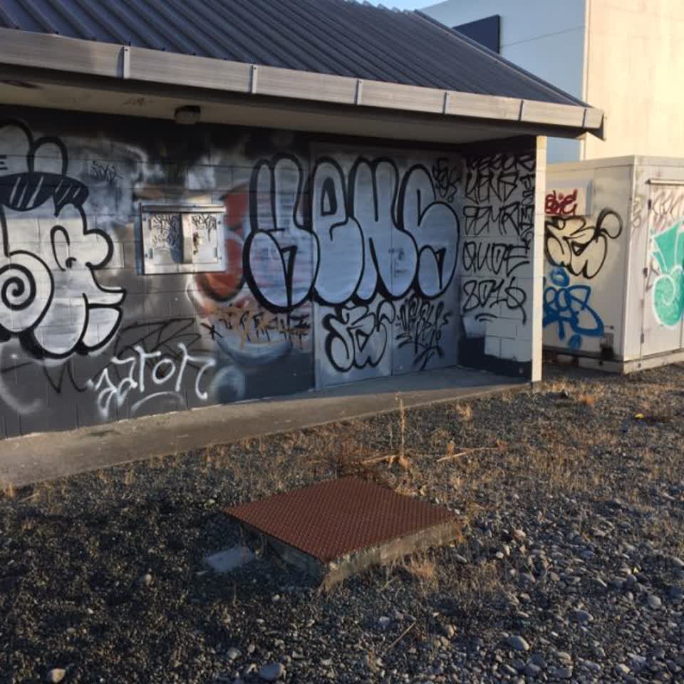 The photograph attached to this graffiti report
