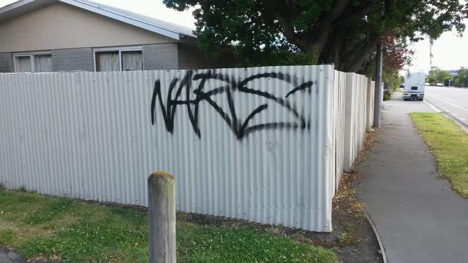 The photograph attached to this graffiti report
