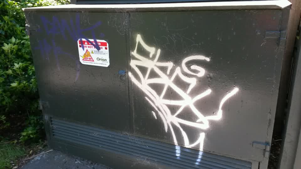 The photograph attached to this graffiti report