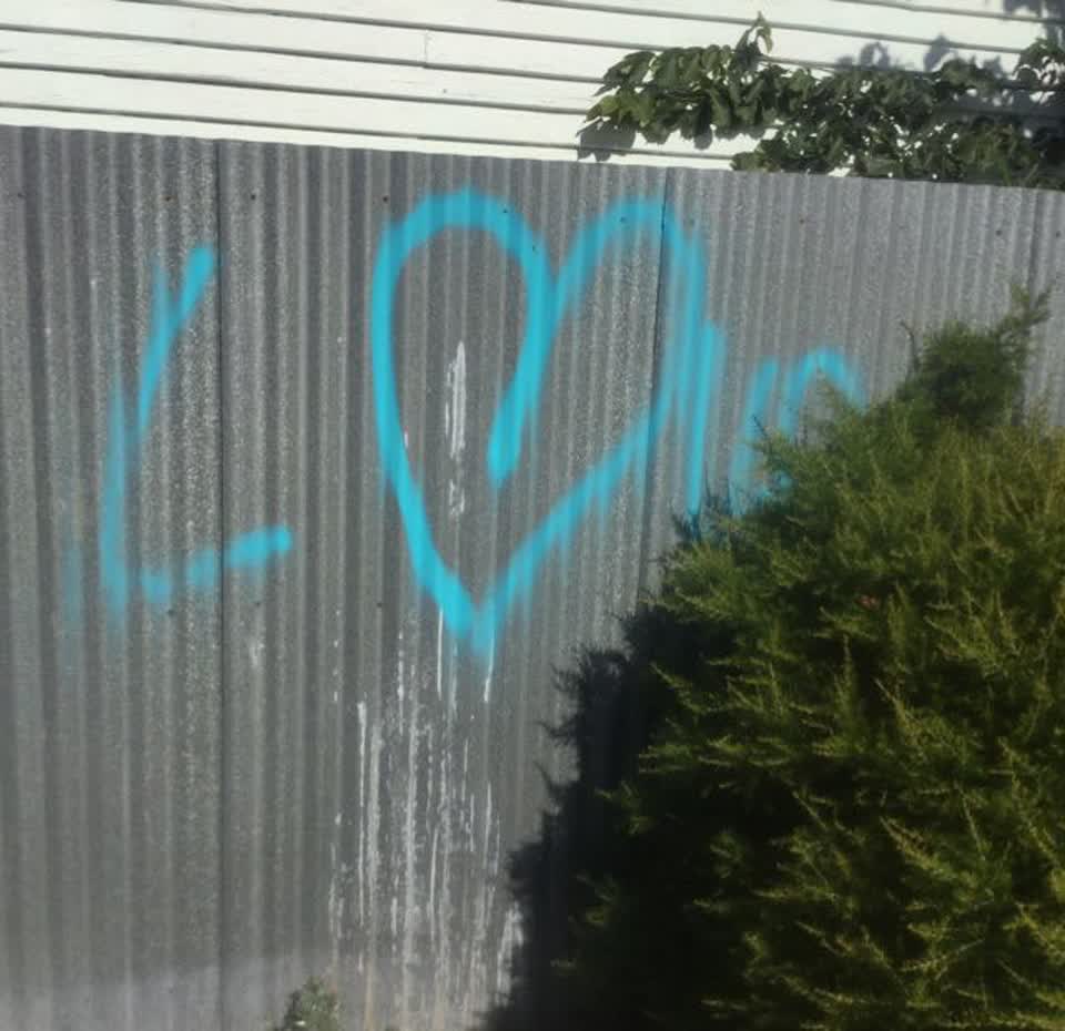 The photograph attached to this graffiti report