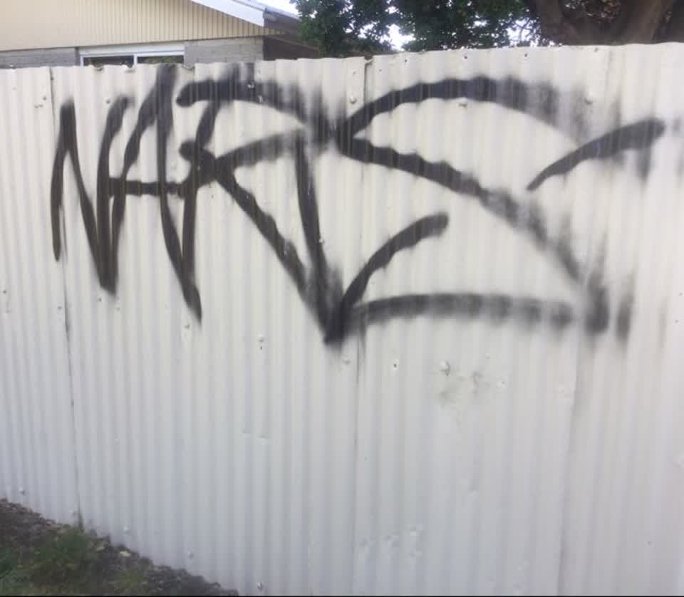 The photograph attached to this graffiti report