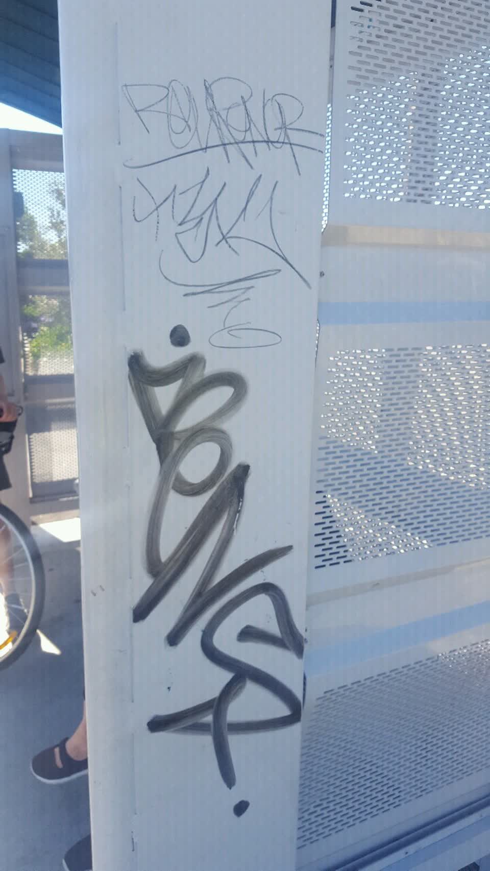 The photograph attached to this graffiti report