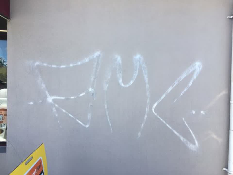 The photograph attached to this graffiti report