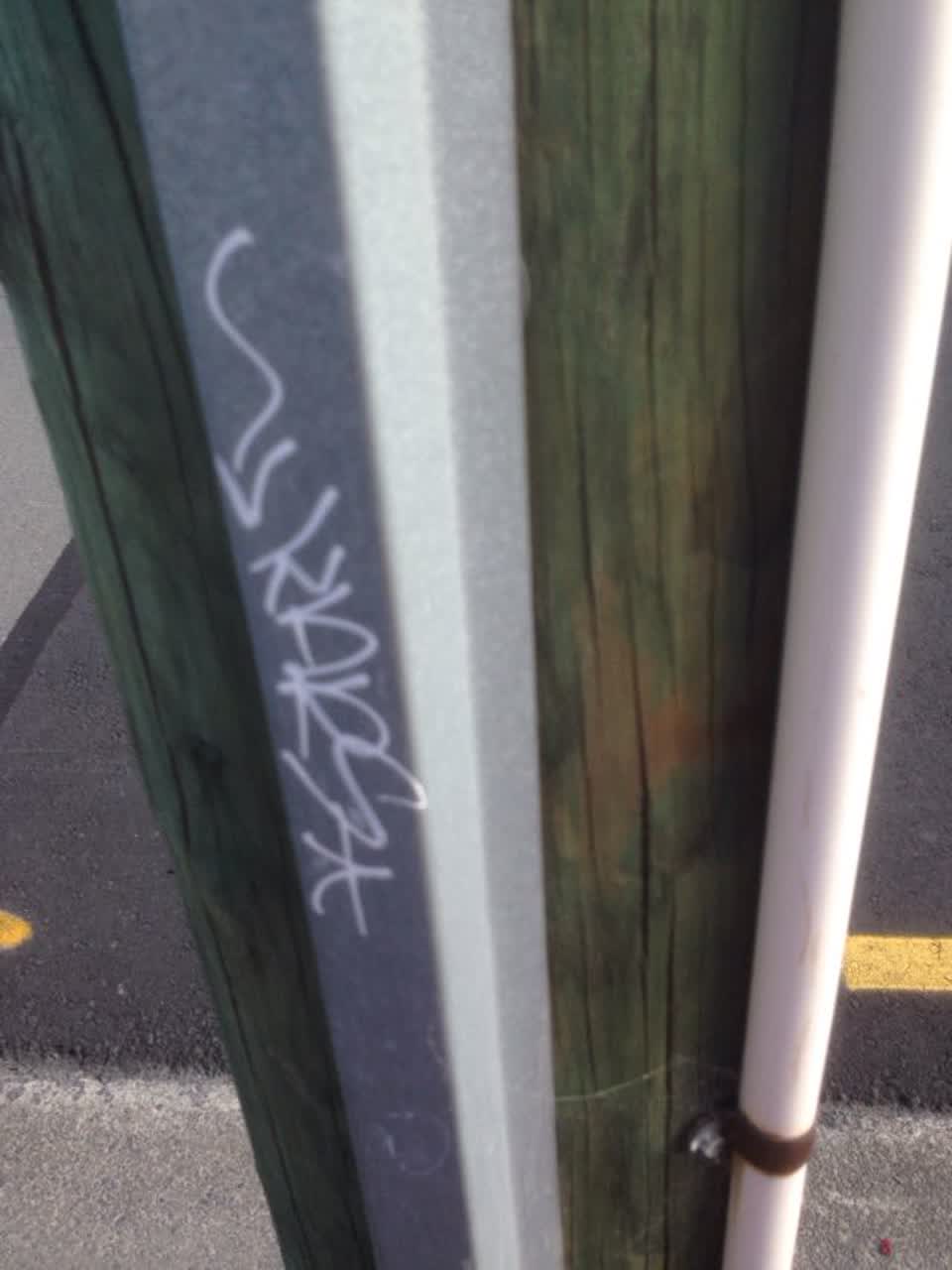 The photograph attached to this graffiti report