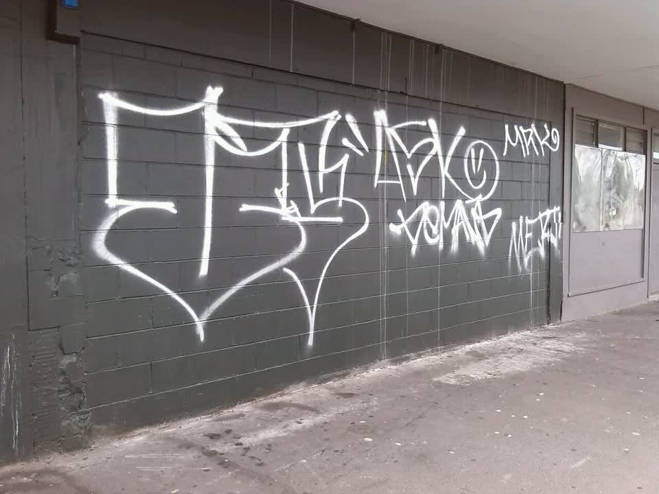 The photograph attached to this graffiti report