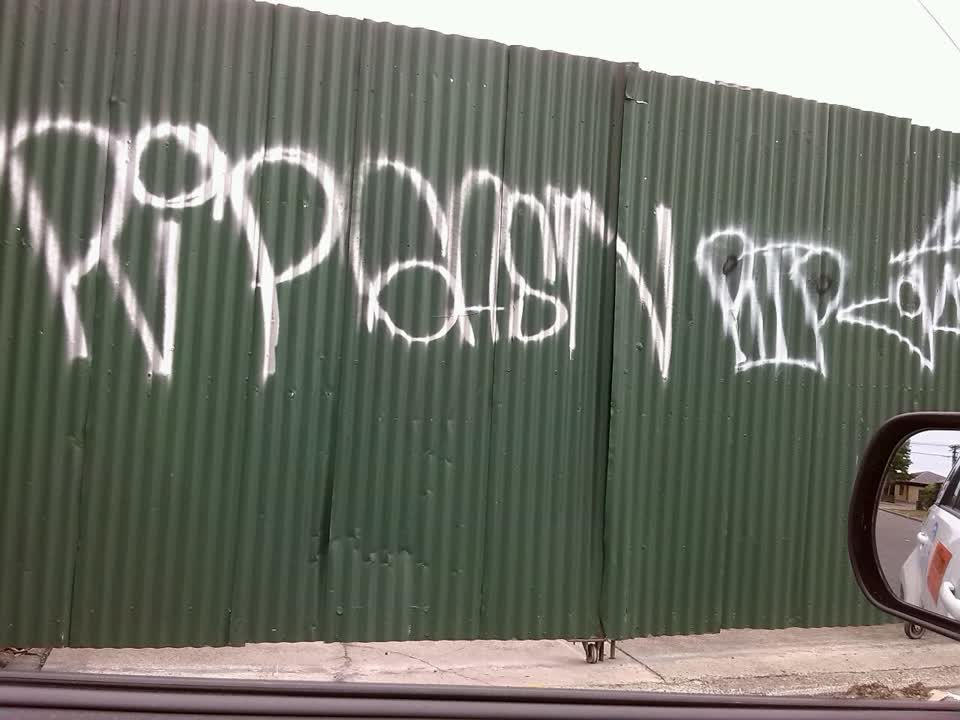 The photograph attached to this graffiti report