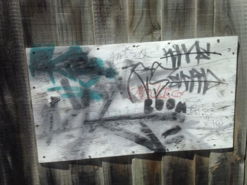 The photograph attached to this graffiti report