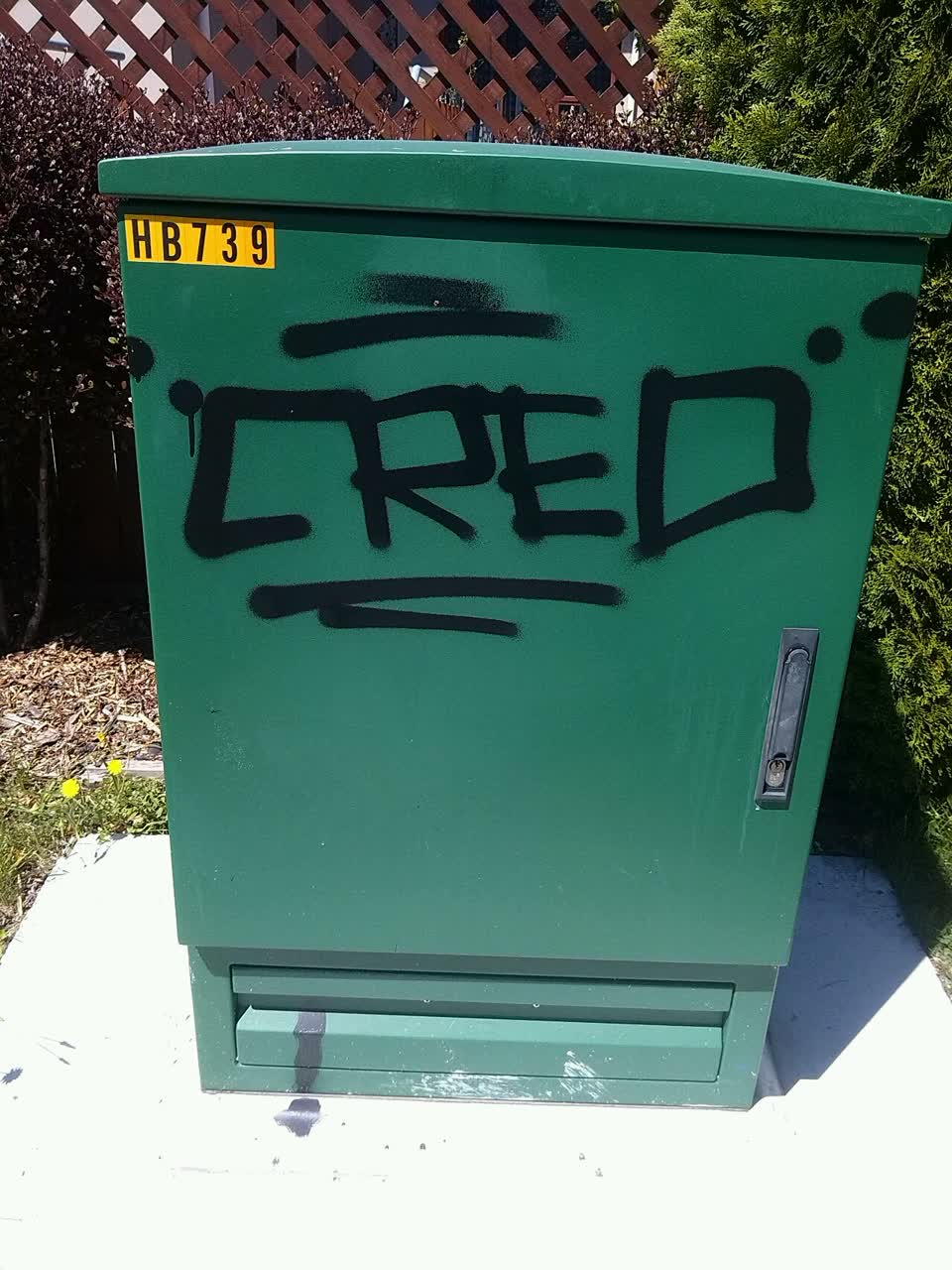 The photograph attached to this graffiti report