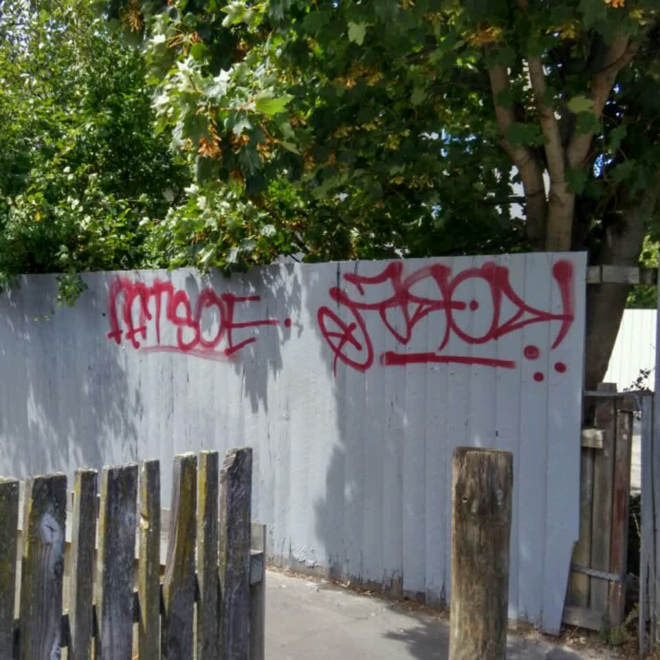 The photograph attached to this graffiti report