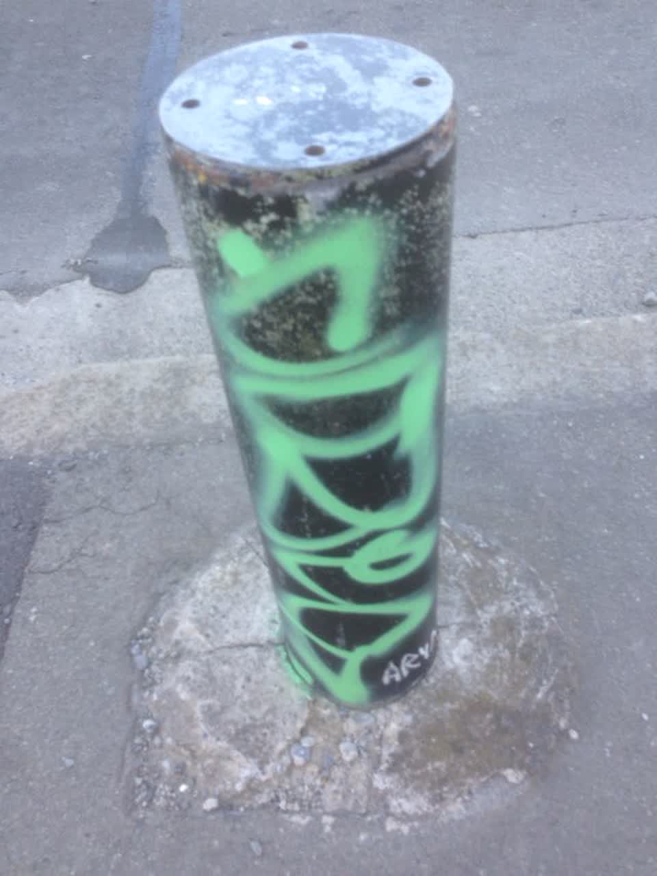 The photograph attached to this graffiti report
