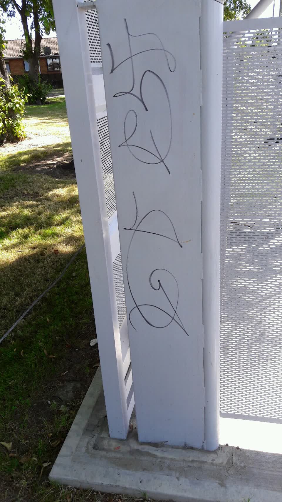 The photograph attached to this graffiti report