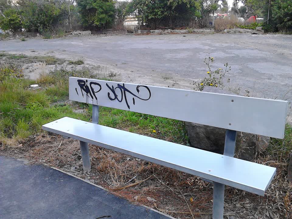 The photograph attached to this graffiti report