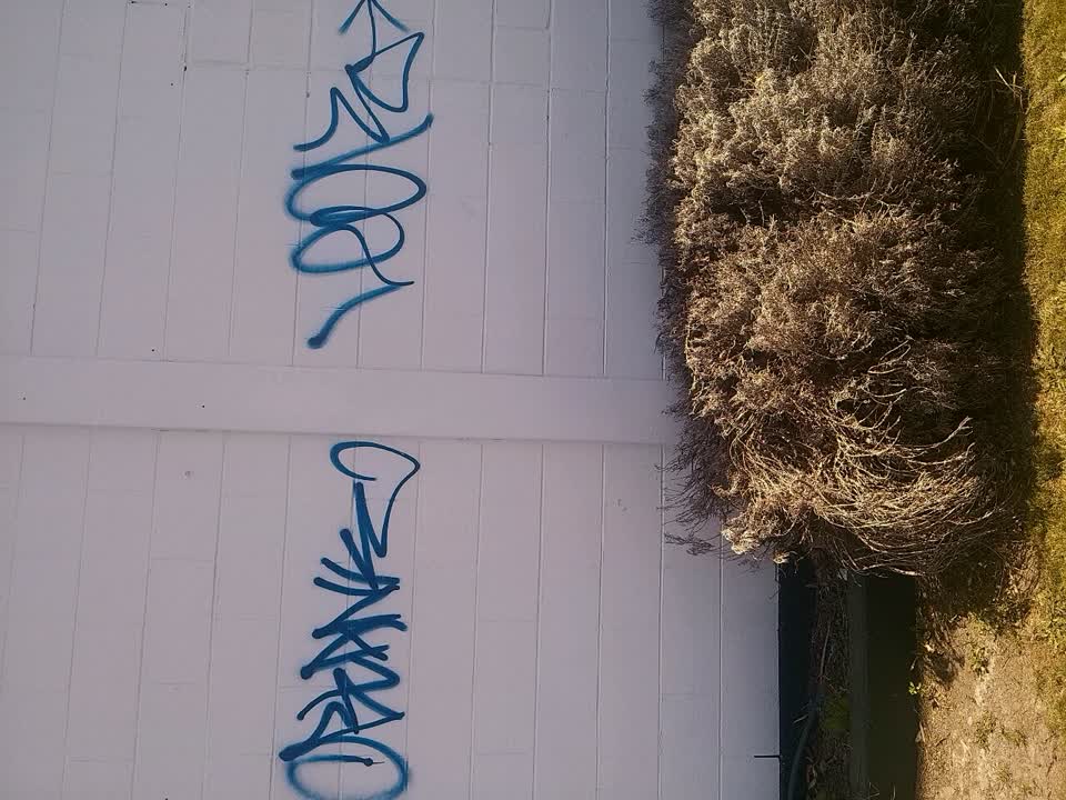 The photograph attached to this graffiti report