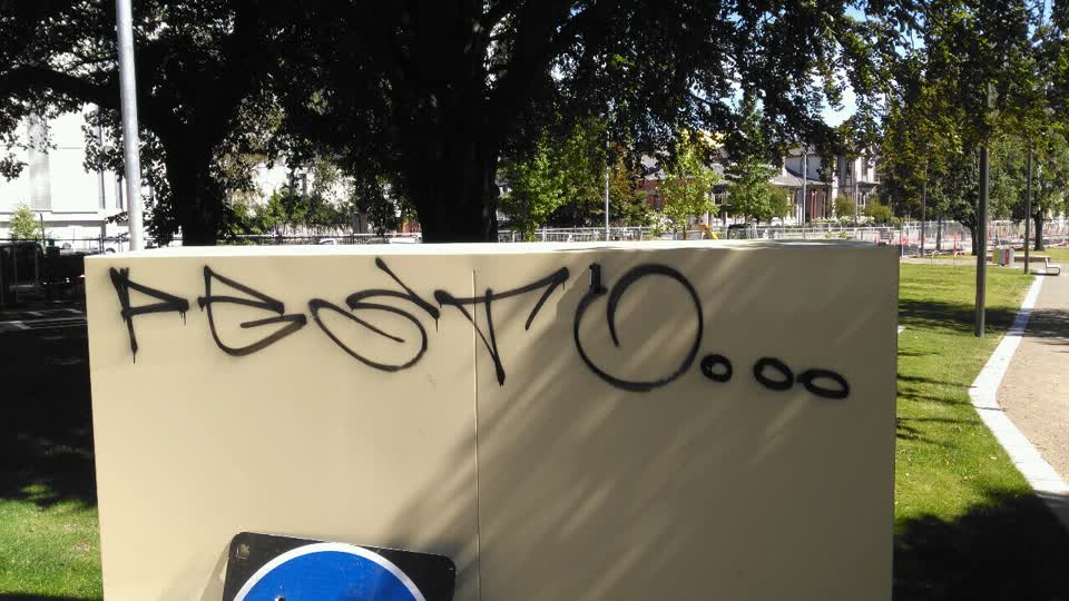 The photograph attached to this graffiti report