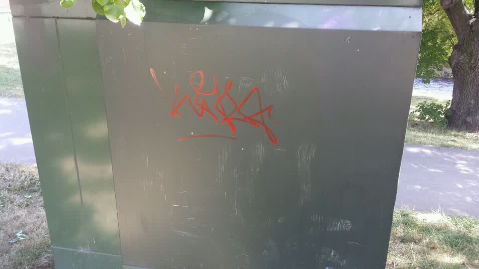 The photograph attached to this graffiti report