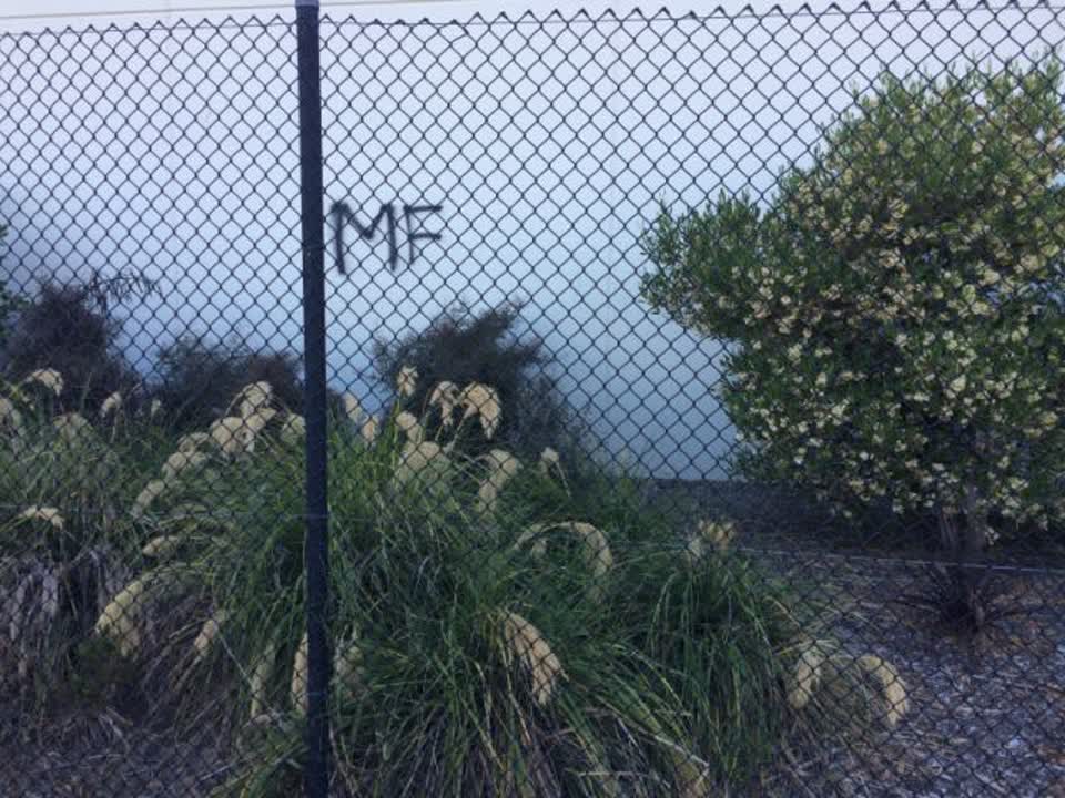 The photograph attached to this graffiti report