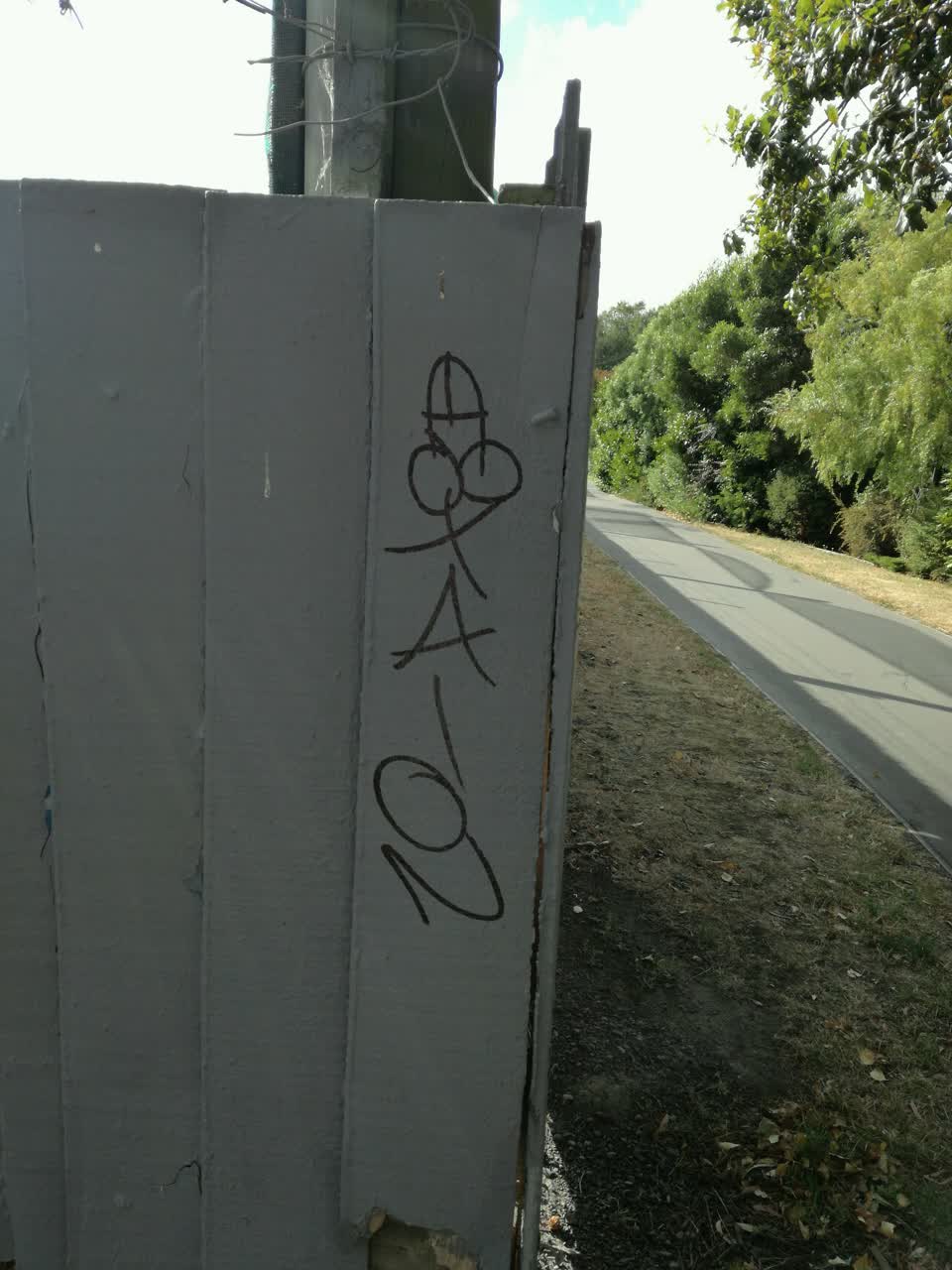 The photograph attached to this graffiti report