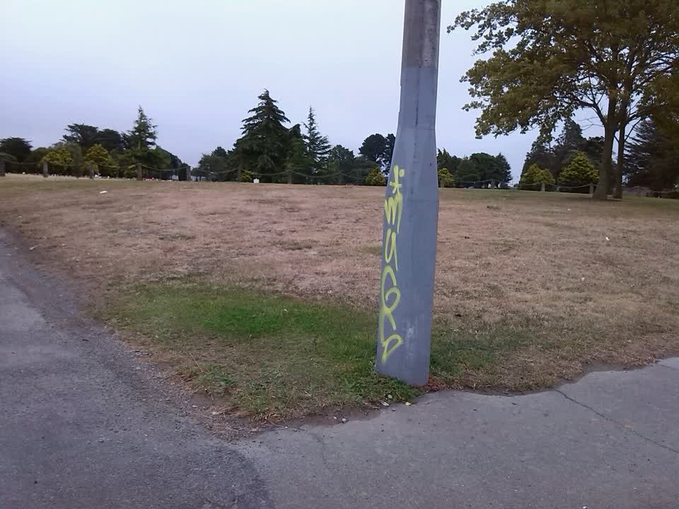 The photograph attached to this graffiti report