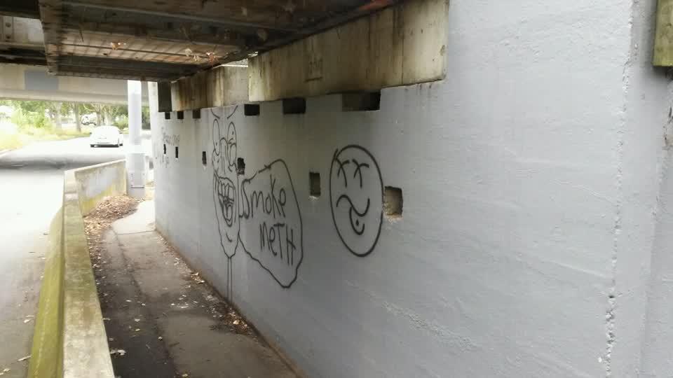 The photograph attached to this graffiti report