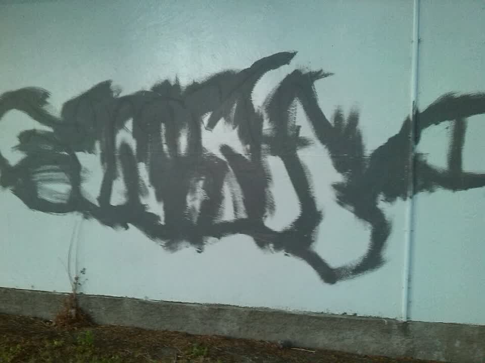 The photograph attached to this graffiti report