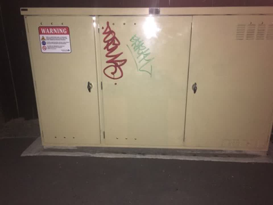 The photograph attached to this graffiti report