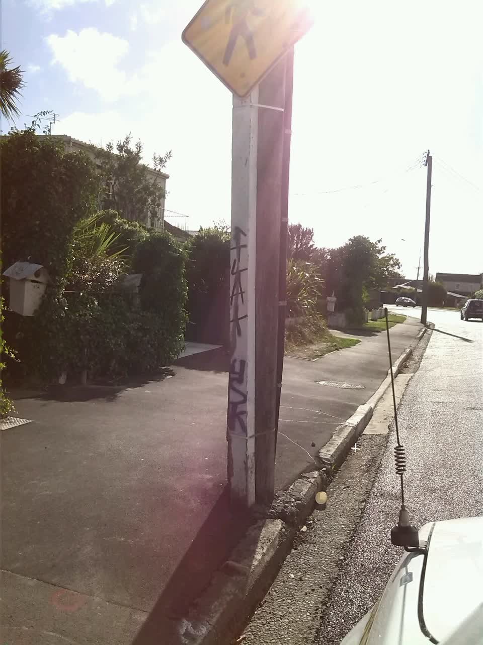 The photograph attached to this graffiti report