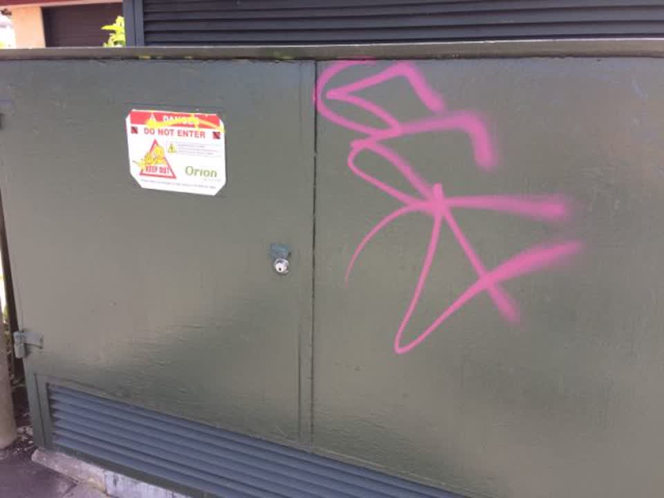 The photograph attached to this graffiti report
