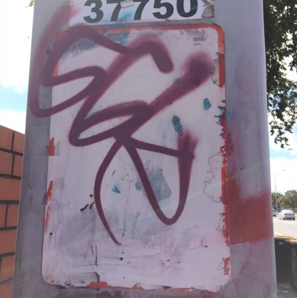 The photograph attached to this graffiti report