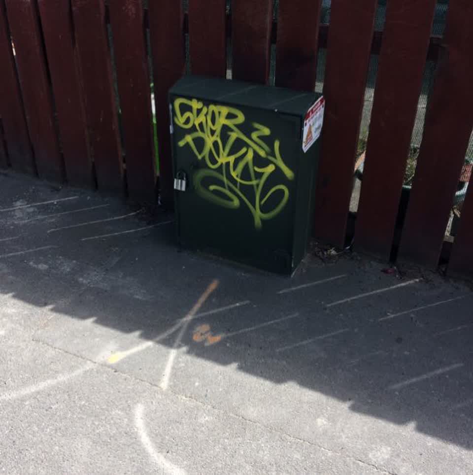 The photograph attached to this graffiti report