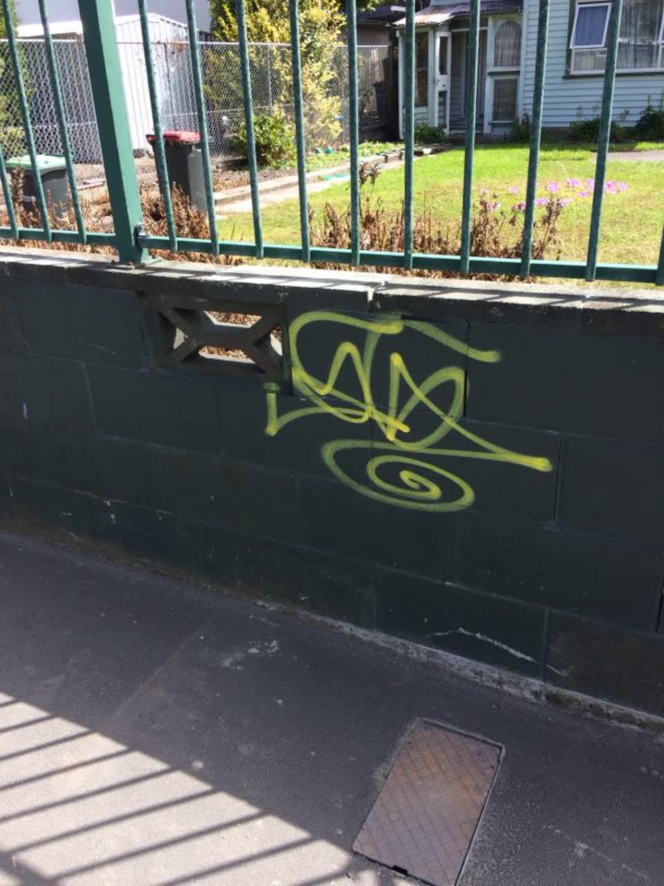 The photograph attached to this graffiti report