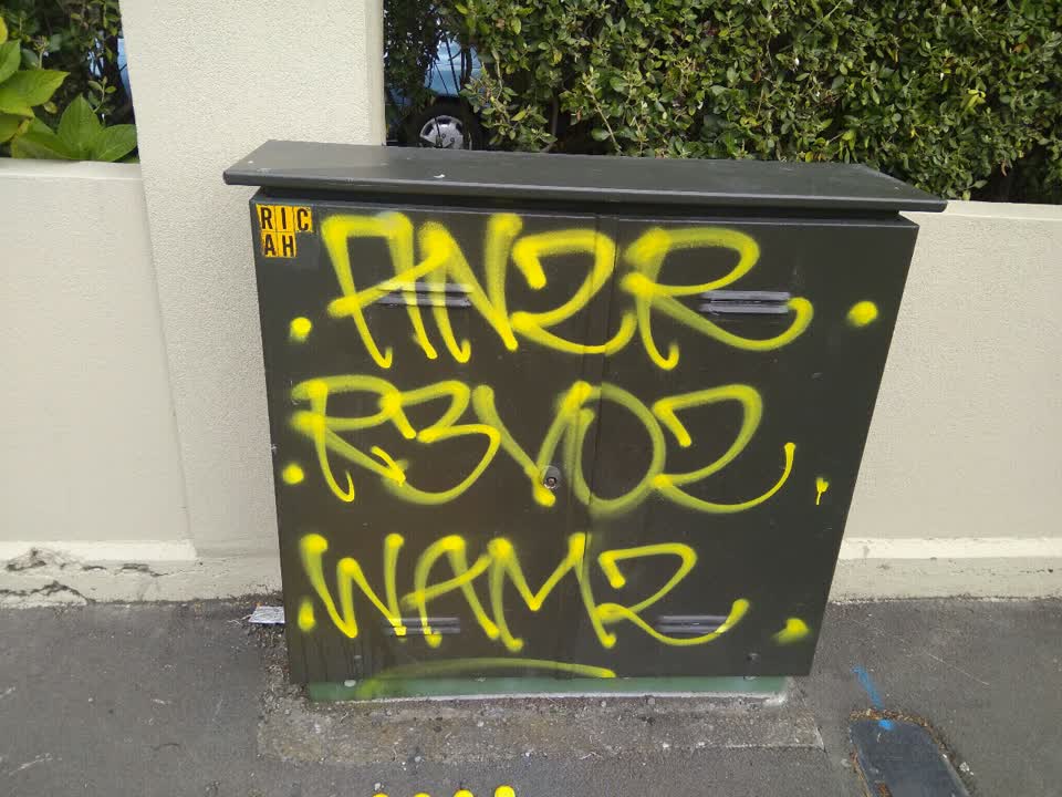 The photograph attached to this graffiti report
