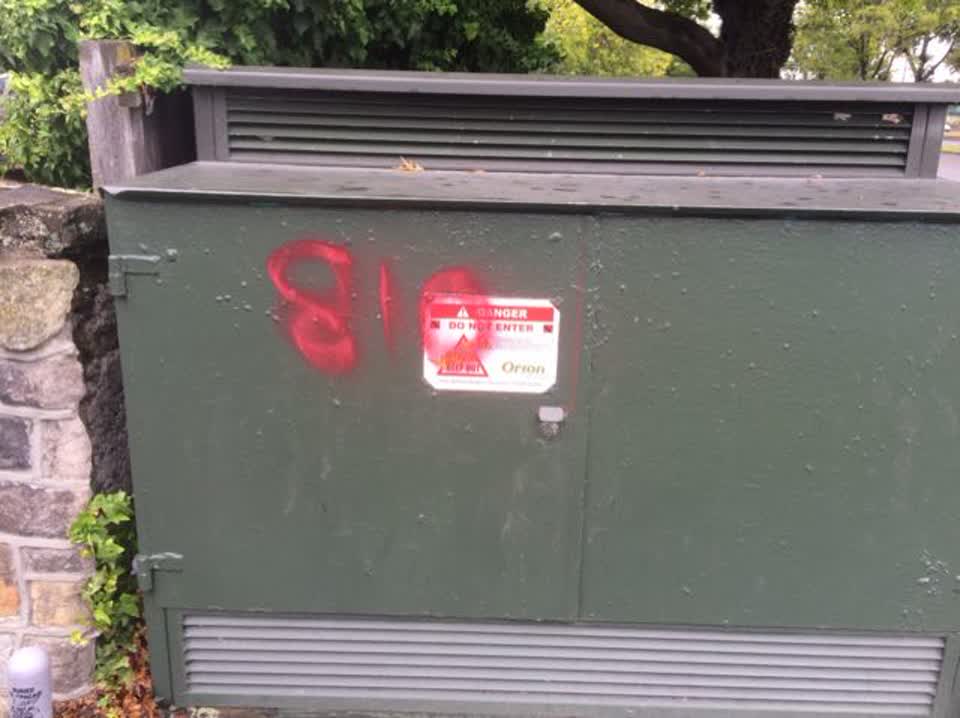 The photograph attached to this graffiti report