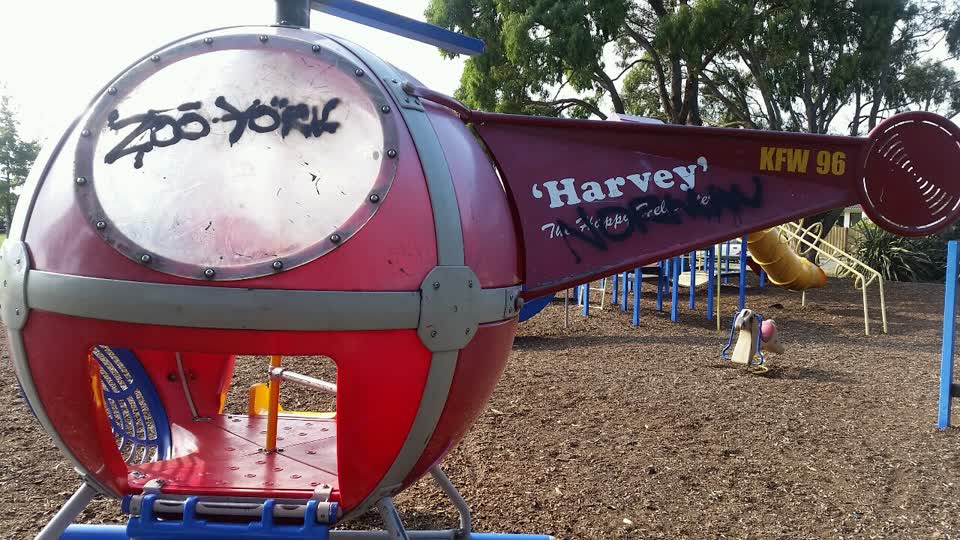 The photograph attached to this graffiti report
