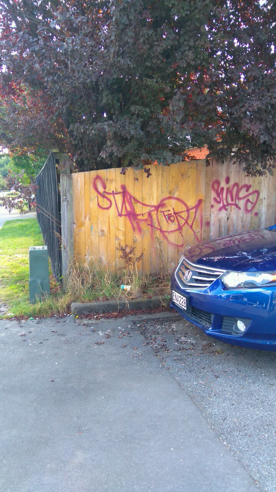 The photograph attached to this graffiti report