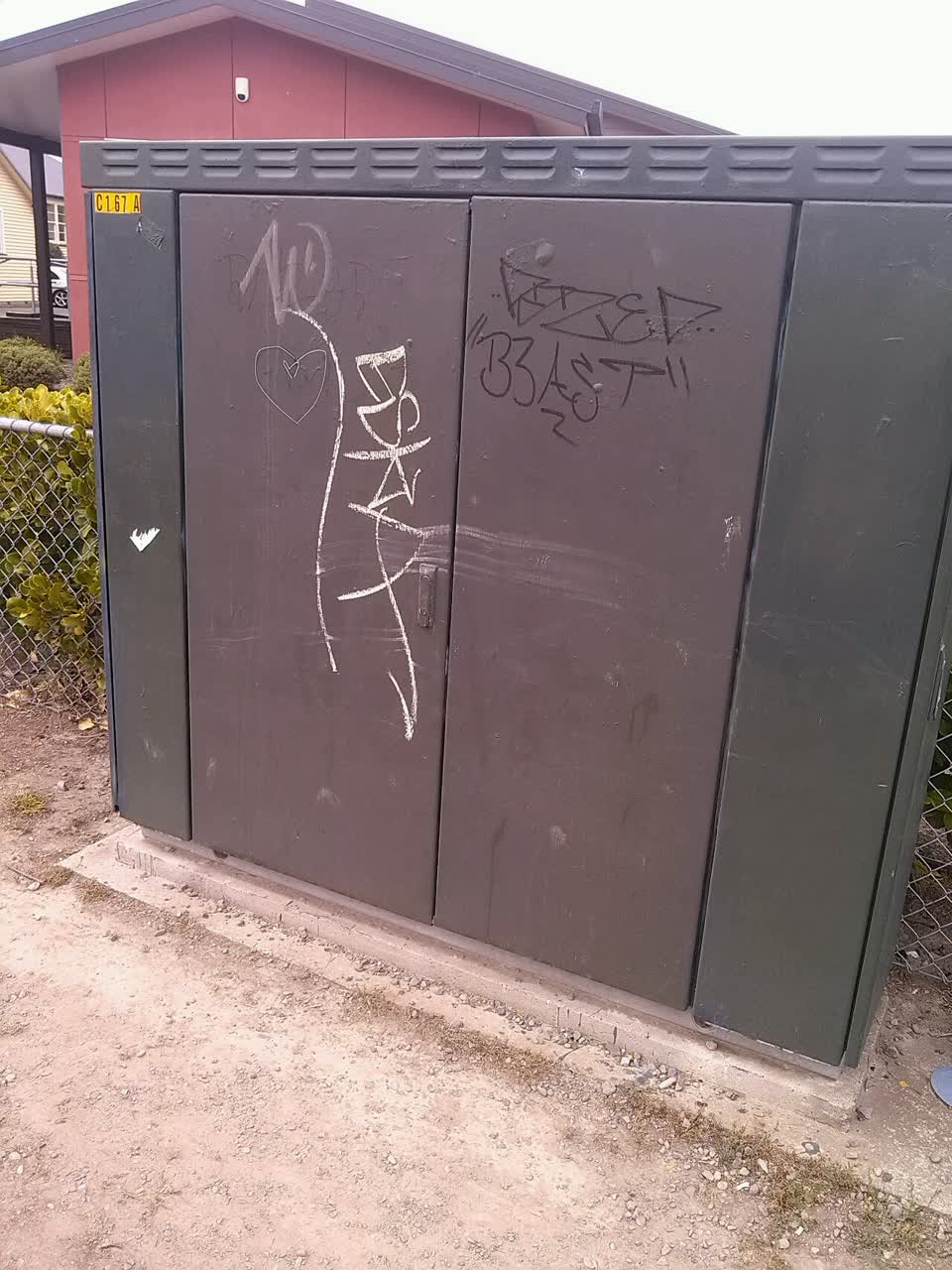 The photograph attached to this graffiti report