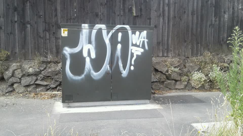 The photograph attached to this graffiti report
