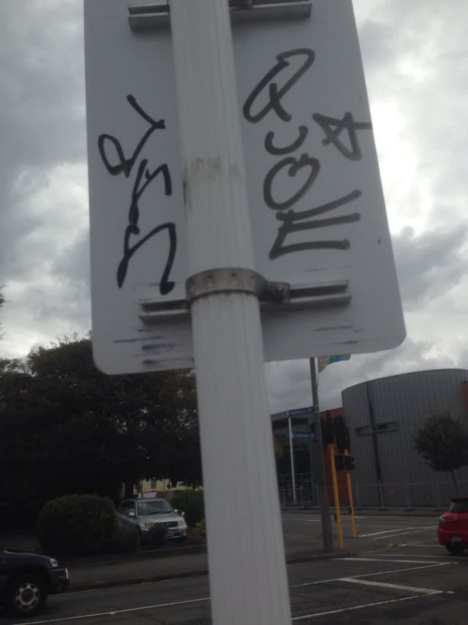 The photograph attached to this graffiti report