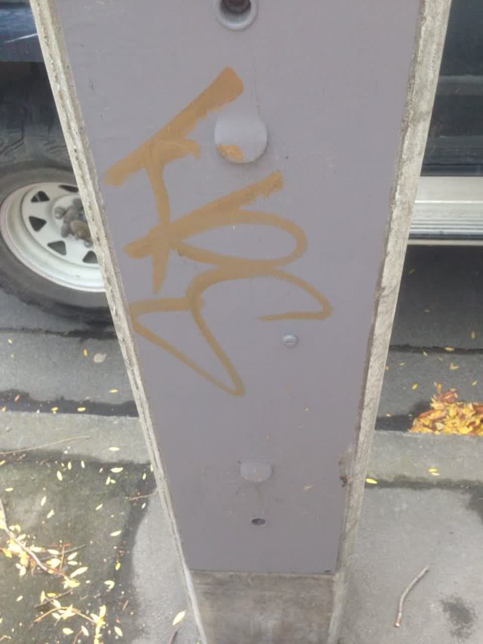 The photograph attached to this graffiti report