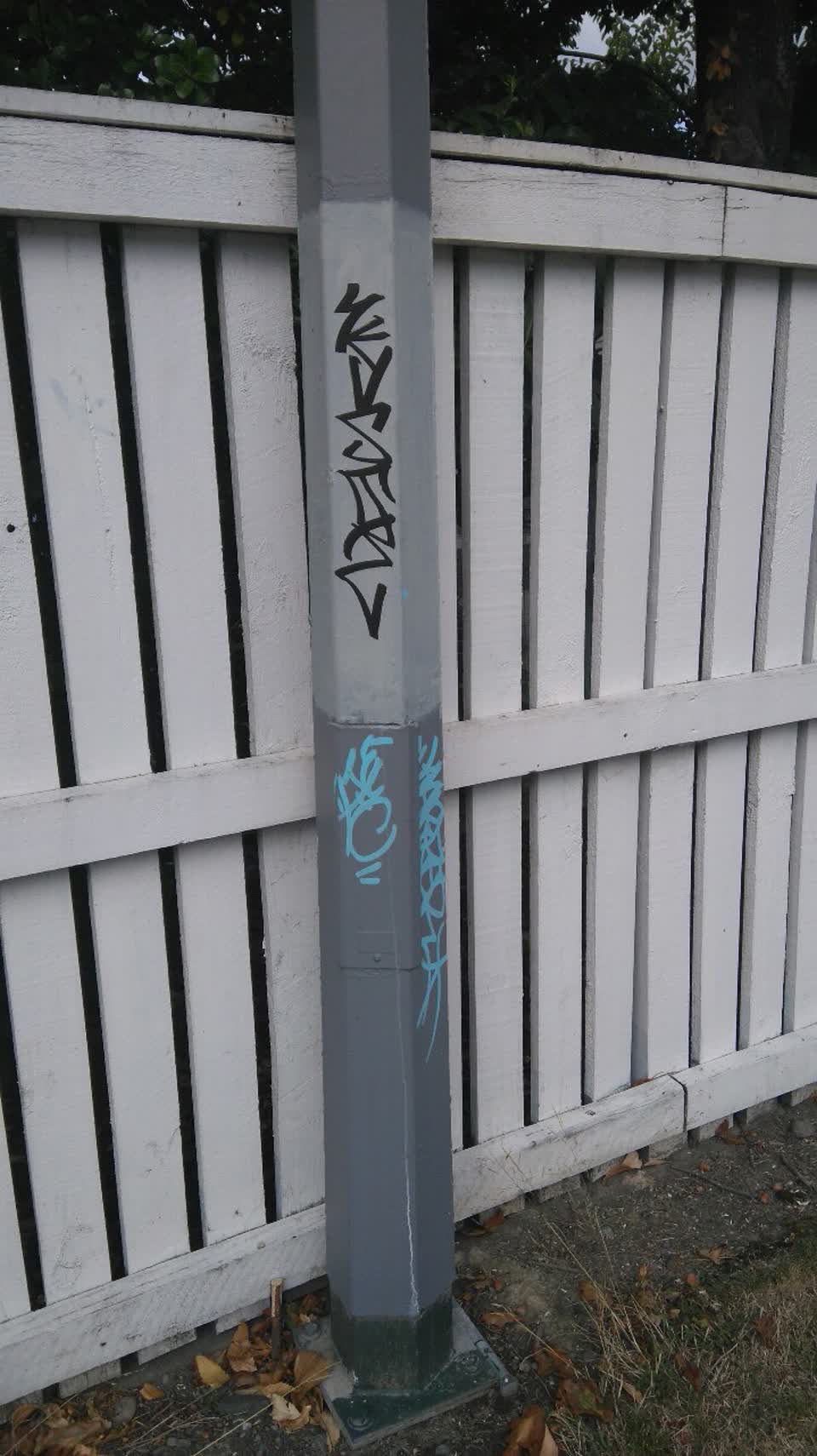 The photograph attached to this graffiti report
