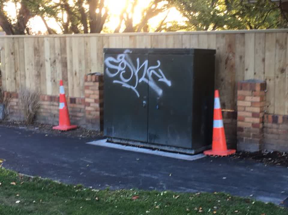 The photograph attached to this graffiti report