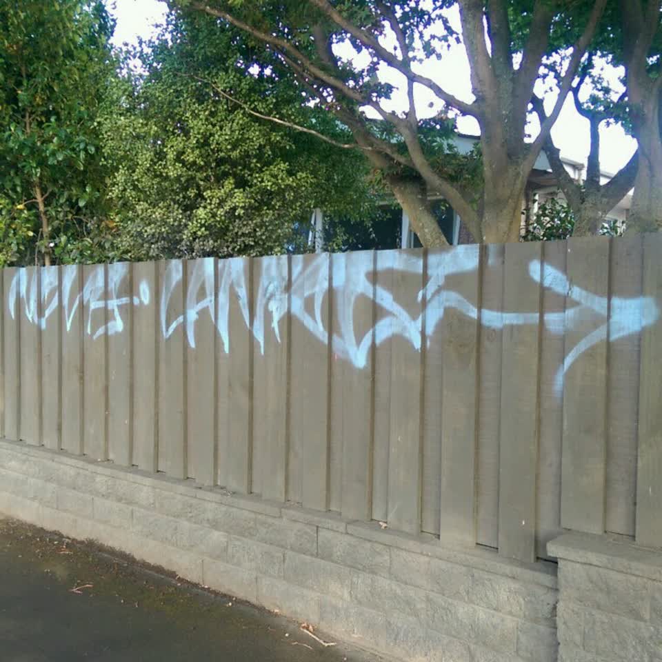 The photograph attached to this graffiti report