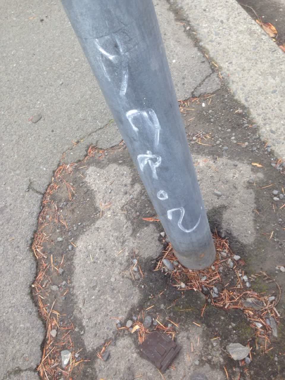 The photograph attached to this graffiti report