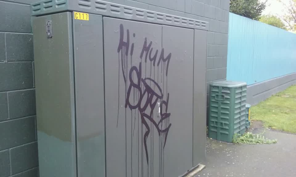 The photograph attached to this graffiti report