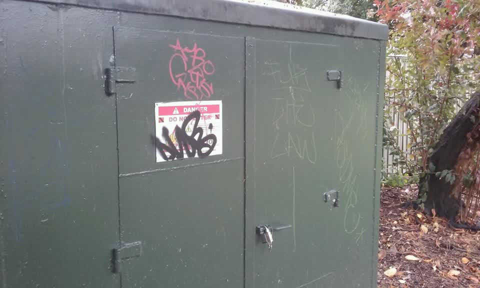 The photograph attached to this graffiti report