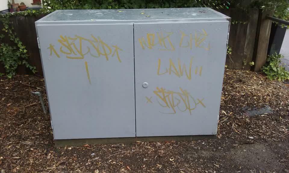 The photograph attached to this graffiti report