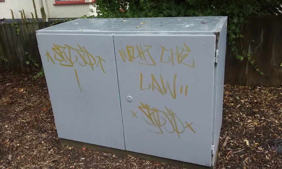 The photograph attached to this graffiti report