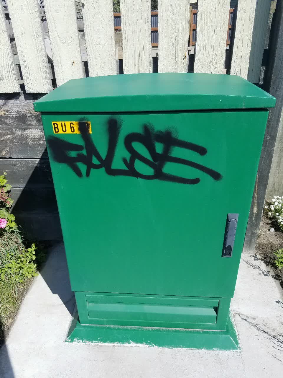 The photograph attached to this graffiti report