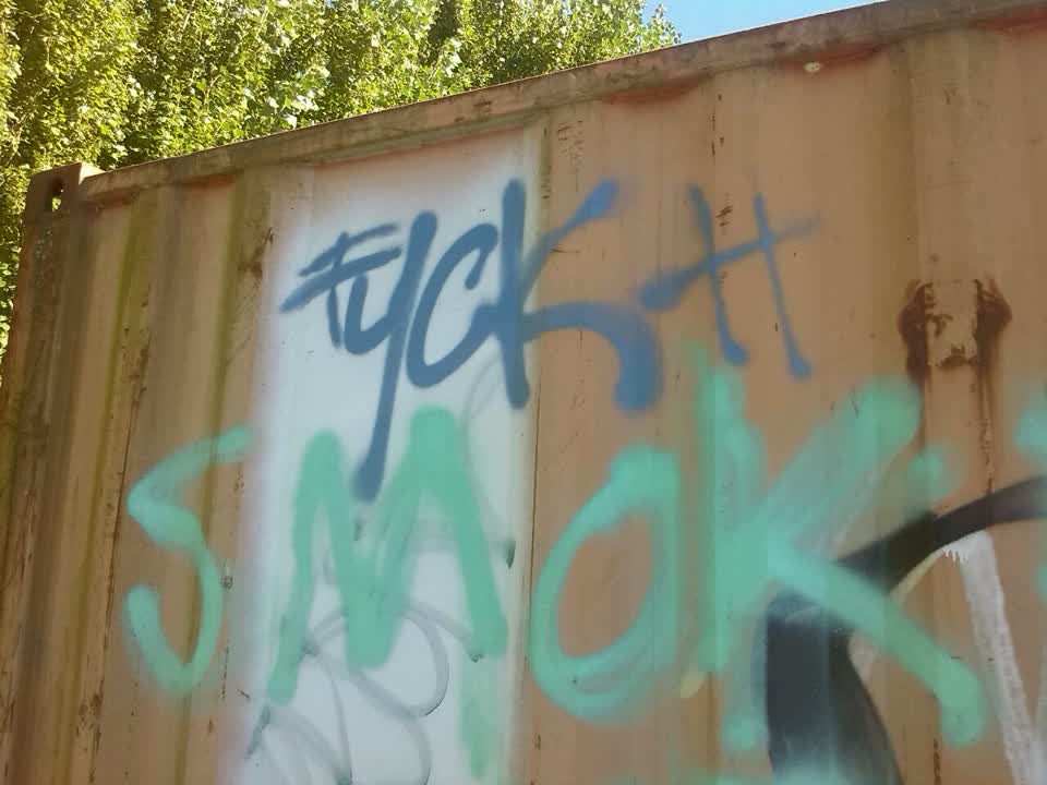 The photograph attached to this graffiti report