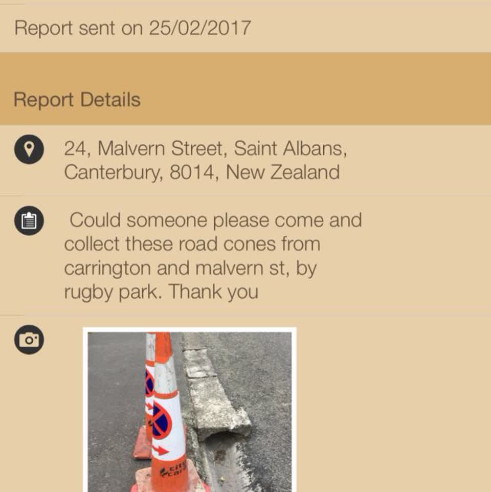 The photograph attached to this roading/streets report
